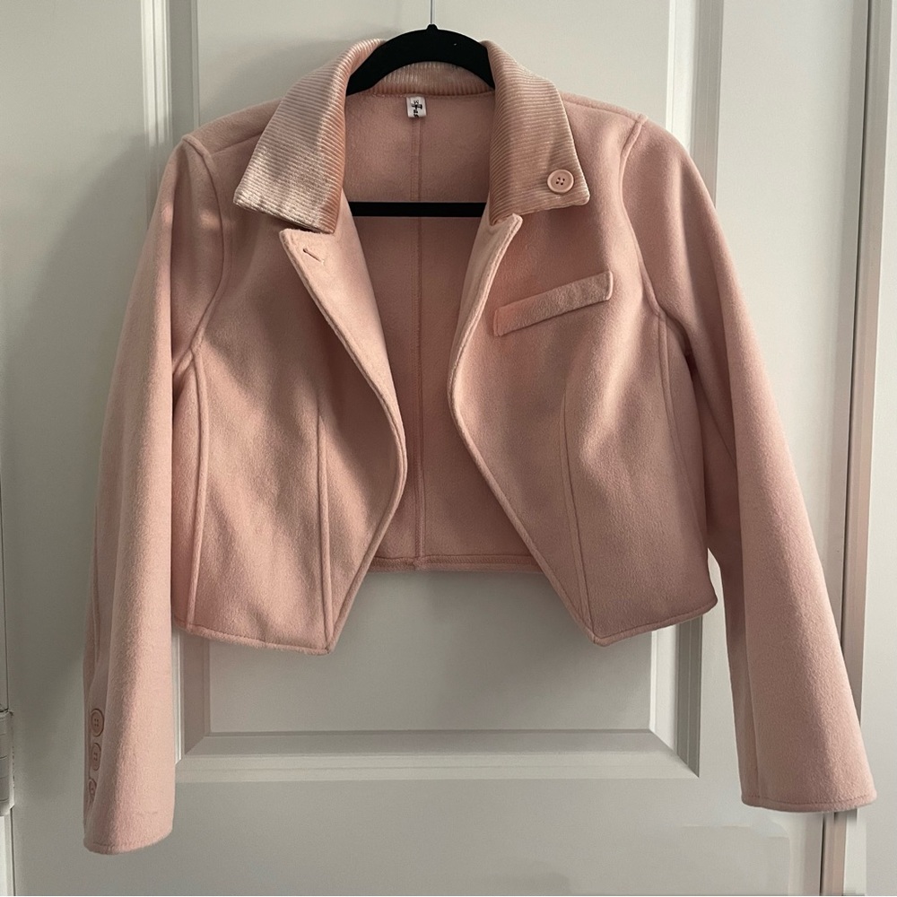 Pink felt cropped jacket